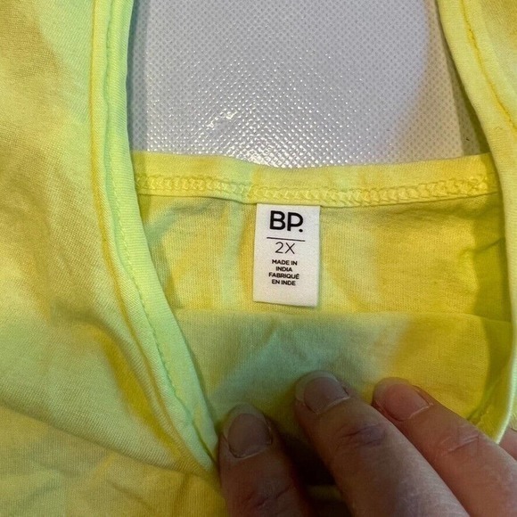 BP Neon Yellow Tank Top Sleeveless Casual Crop‎ Top Women's Size 2X - Picture 2 of 10